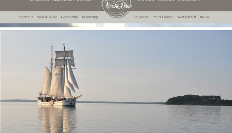 Weisse Dühne" subtitle="Romantik, Abenteuer und Genuss, Erlebnistouren unter Segeln
